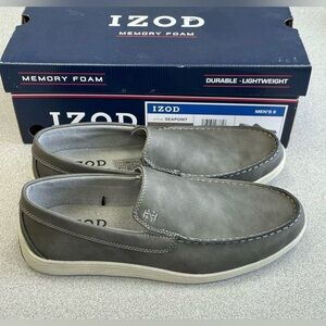 NEW Izod Seapoint Memory Foam Men's 12 Slip On Loafers Gray Durable Lightweight